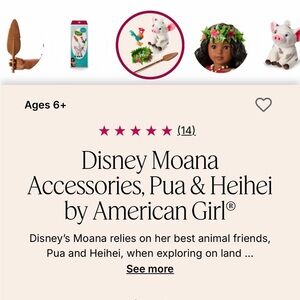 American Girl Disney Moana Pua & Heihei Accessories Set - White, Pink, Green